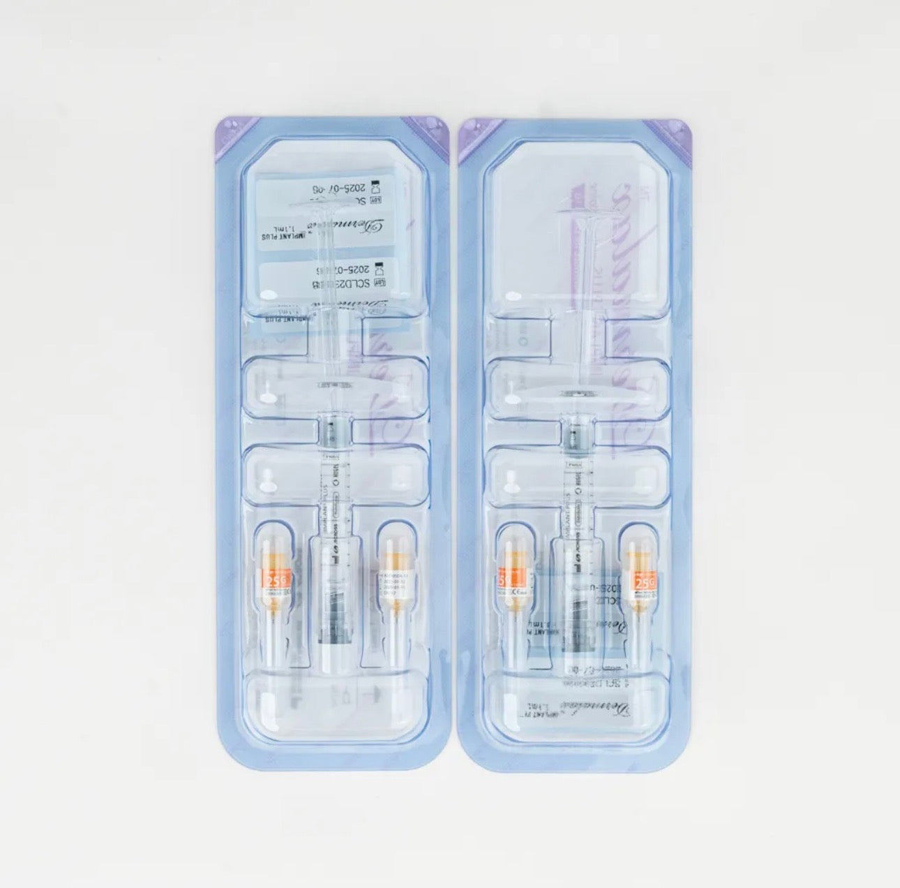 Dermalax Implant Plus premium dermal filler syringes with cross-linked hyaluronic acid and lidocaine in sterile packaging for facial volume and contour enhancement
