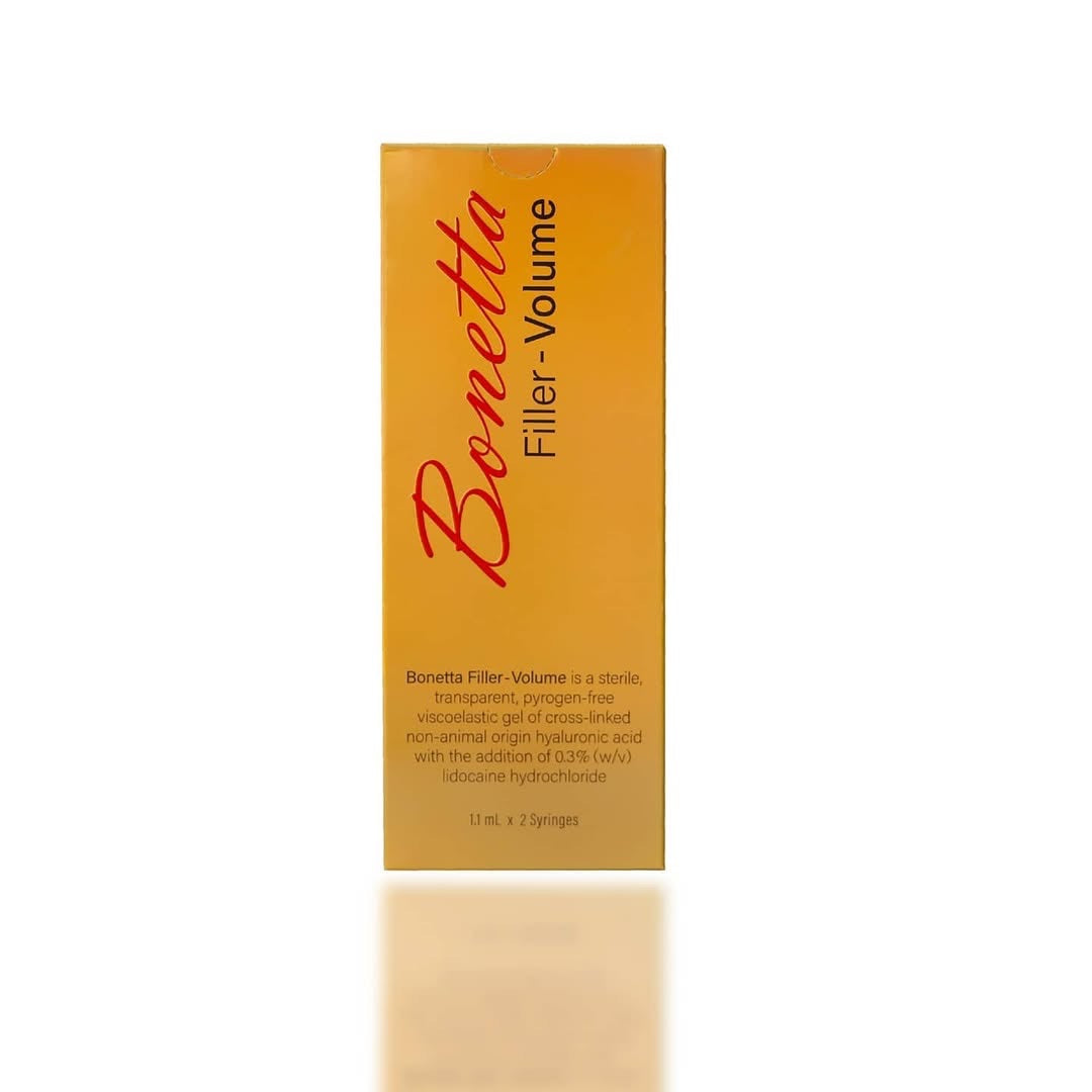 BONETTA Volume dermal filler packaging for facial volume restoration with cross-linked hyaluronic acid