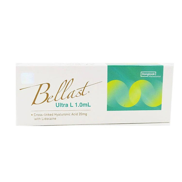 Bellast Ultra L dermal filler box with cross-linked hyaluronic acid and lidocaine for wrinkle treatment and facial contouring