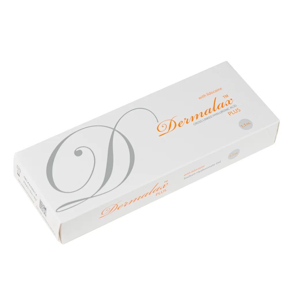 Dermalax Plus hyaluronic acid dermal filler packaging for fine line reduction and skin hydration