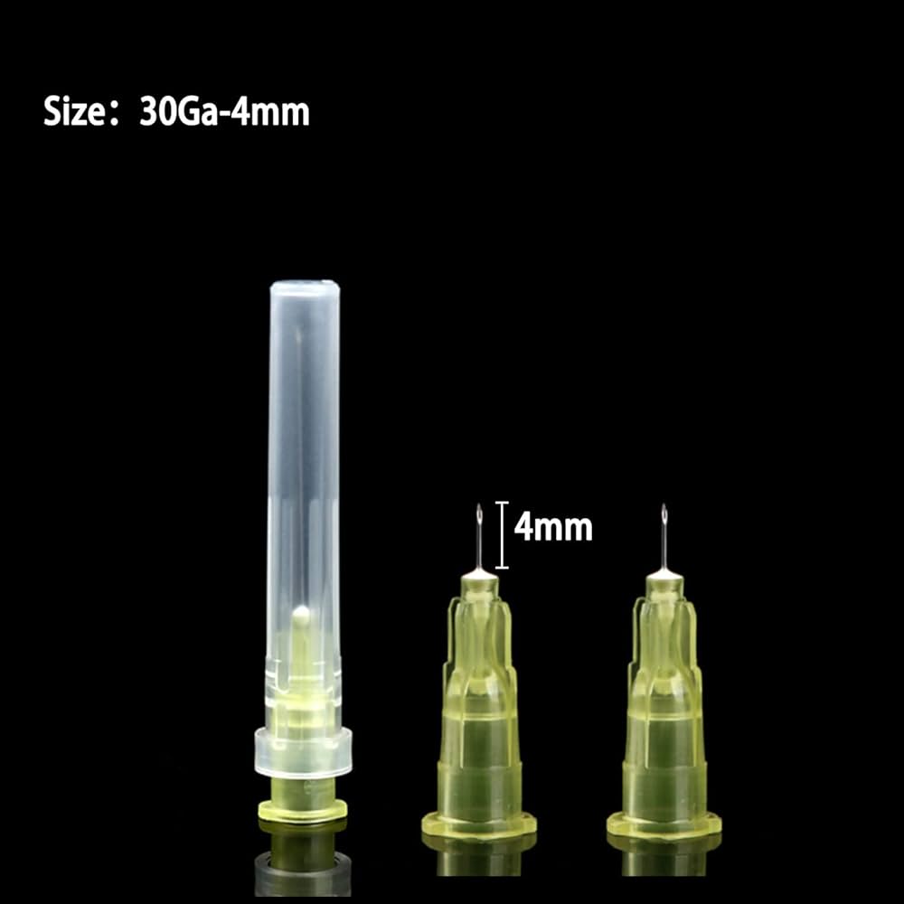 30G 4mm stainless steel needle with plastic hub for precision lab and industrial use