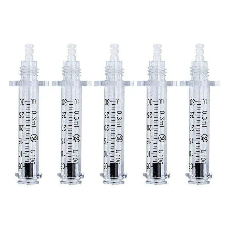 Ampoule 0.3ml compatible with Hyaluron Pen, needle-free wrinkle treatment accessory.