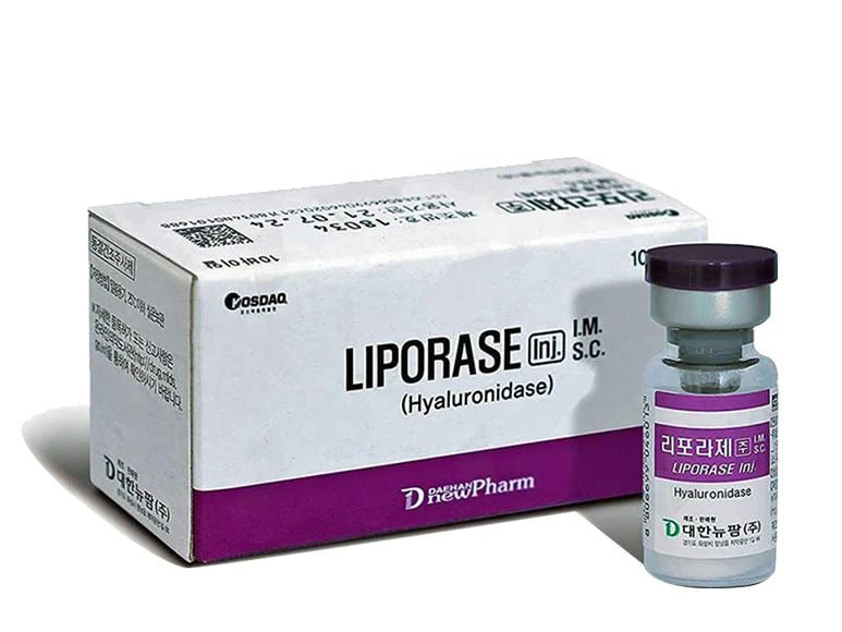 Liporase Hyaluronidase 10 vial box with fat dissolver enzyme for professional aesthetic use