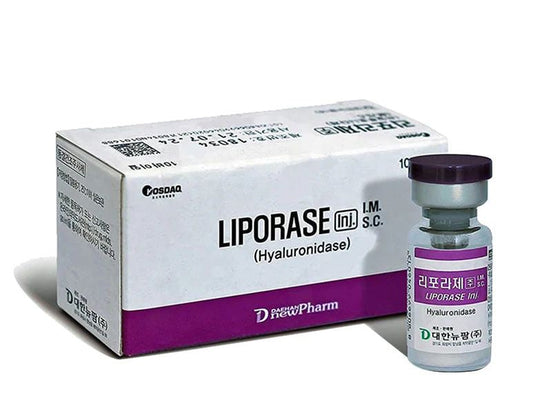 Liporase Hyaluronidase 10 vial box with fat dissolver enzyme for professional aesthetic use