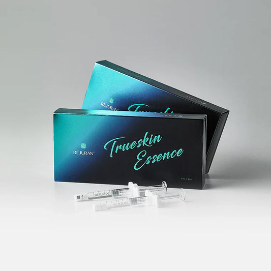 Rejuran TrueSkin rejuvenation injectable packaging with syringes for anti-aging and hydration.